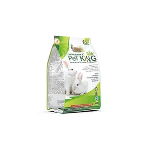 Petking Proteinous and Balanced Nutrition Rabbit Food, Nutritionist Choice with alfa hay (Halal India Certified )-1 kg Dry Pallet