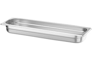 HENDI Contenitore Gastronorm, GN 2/4, resistenza termica -40 °C a 300 °C, compatibile con i forni a convezione, frigoriferi, bagno María, chafing dishes, 4L, 530x162x(H)65mm, acciaio inox 18/10