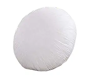 Atootfusion Polyester Blend Microfiber Soft and Fluffy Square Cushion Fillers/Pillow/Inserts for Sofa, Chair, Car Round Shape, 16 Inch (White Stripes) Set of 02