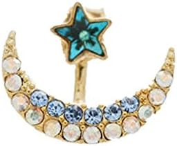 Moonnot Fashion Women Moon Star Shape Crystal Rhinestone Stud Ear Earrings Stud