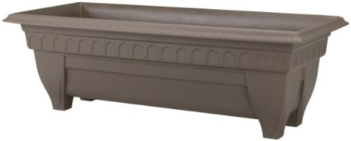 DCN Plastic 1427CA Azura Rectangle Patio Planter, Cappuccino