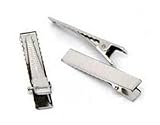 50 x Silver Crocodile Alligator Brooch Clips Blank Hair Slides 4cm 40mm
