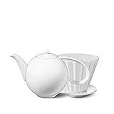 Spülmaschinengeeignet KPM Berlin Filter Set, Kaffeekanne, Teekanne, Kaffeefilter, Porzellan, Weiß, 2-teilig in Geschenkverpackung