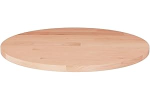 ‎VIDAXL vidaXL Runde Tischplatte Massivholzplatte Eichenplatte Holzplatte Platte Ersatztischplatte Ø50x1,5cm Unbehandeltes Massivholz Eiche