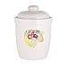 Produktbild axentia Rumtopf aus Keramik Gärtopf 5 Liter-Keramiktopf mit Deckel-Einlegetopf mit Früchte-Dekor, Weiß, 21 x 21 x 28,5 cm