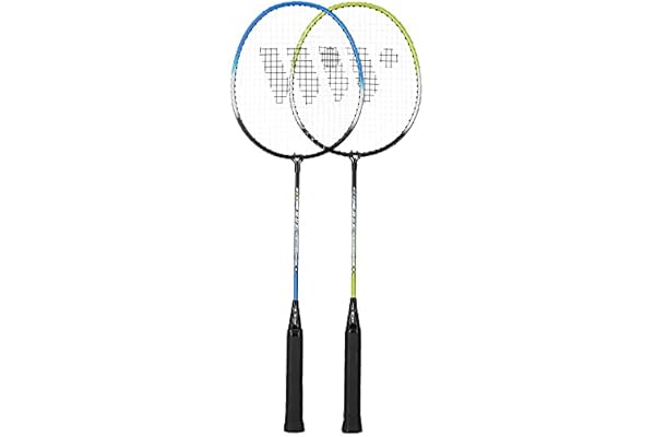 WISH Badminton Lot de 2 joueurs, 2 raquettes et 3 volants.