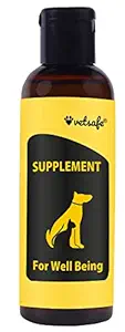 VetSafe Supplement for Well Being of Dogs and Cats 200ml| Promotes Healthy Skin and Shiny Coat