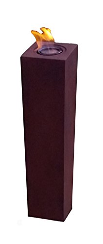 Feuersäule Slim - Dekosäule - Feuertonne - Feuerstelle - Gartenfeuer - Feuerkorb - Dekoration - Feuer - Gusseisen Optik - 75 cm hoch - Rost - inkl. 400 g Kamingel