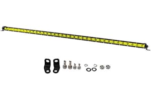 Willpower Barra LED 4x4 Barra Led Luci Ambra Gialla 94cm 180W Faretto Faro Luci da Lavoro Led 12V 24V 6000K Fendinebbia Impermeabile Luci Off Road per Fuoristrada Auto Camion Barca Moto