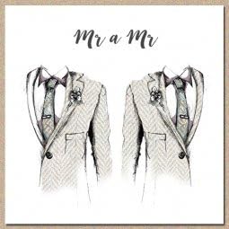 Tracey Russell Same Sex / Gay Wedding Day Card - Grooms - Mr &amp; Mr - Hear you're getting married... so pleased for you