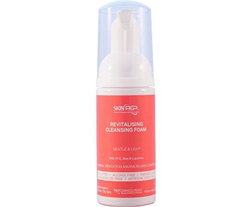 SkinPep Revitalising Cleansing Foam - Gentle And Light Face Cleanser + Vitamin E + Aloe Vera - Deep And Gentle Cleansing Foam - SkinPep Makeup Removing Cleanser (100ml)