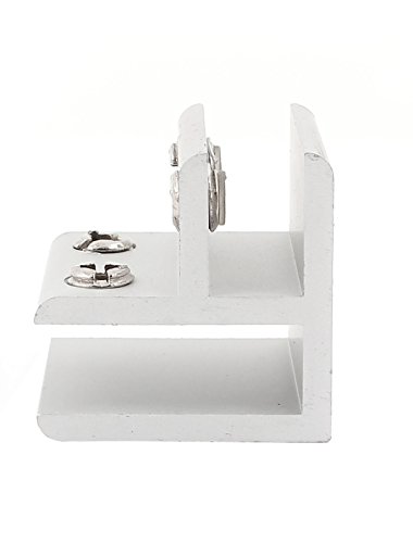Sourcingmap® 10-13 mm verstellbar rechts Winkel Aluminium Glas Klemme Clip Tür Scharnier - 2