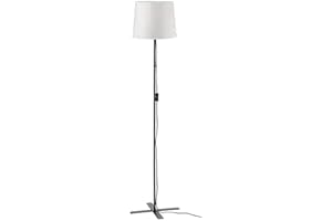 Tallatz BARLAST Floor Lamp with Black Metal Finish with White Shade, Modern Tall Floor Lamps for Living Room, Floor Standing Black Lamps Home Decor 150CM