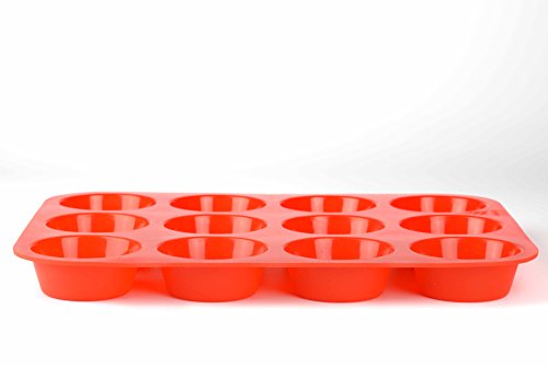Premium silikon Muffinförmchen für 12 Muffins | BPA-frei und Antihaftbeschichtung | spülmaschinenfeste Muffinform | leicht zu reinigen | Cupcake und Brownie Backform Backblech - 5