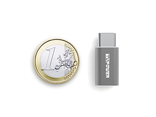A02 Type C Adapter USB C zu Micro USB Adapter mit ALU Grau für Samsung Galaxy S8 Plus A7 A5 A3 Tab S3 2017 Huawei Mate 9 P10 P9 Plus HTC U11 Ultra LG G6 Nexus 5X 6P ZTE Axon 7 von TUPower - 6