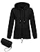 Produktbild Regenmantel Damen Jacke Wasserdicht Motorrad Sommerjacke Kurz Softshelljacken Grau Windbreaker Faltbar Funktionsjacke