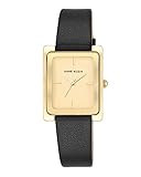 Anne Klein Damenuhr Analog Quarz mit Lederarmband AK/N2706CHBK in der Farbkombination Champagner/Gold