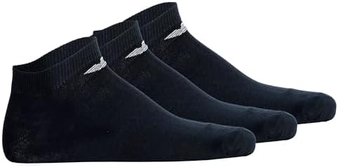 Emporio Armani Calzini casual da uomo in cotone, confezione da 3, blu, taglia unica, Blu/Blu/Blu, Taglia unica