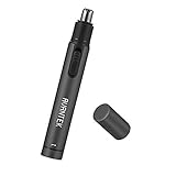AVANTEK Nose Ear Hair Trimmer, Stainless Steel Rotation Blade for Men and Women Facial Hair Remover Clipper, Battery-Operated, Black