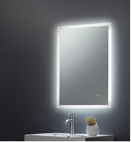 700 x 500mm Designer Backlit Frosted Edge LED Illuminated Bathroom Mirror with Demister and Touch On/Off