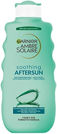 Garnier Ambre Solaire Latte Doposole, Per Viso e Corpo, Effetto Rinfrescante e Pelle Nutrita, ottimo per Tutti i Tipi di Pelle, Arricchito con Aloe Vera, Maxi Formato 400 ml