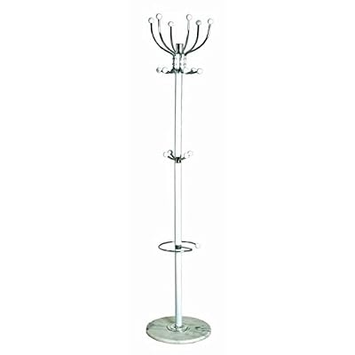 Haku Möbel 88391 Porte Manteaux Acier/Marbre Chromé-Blanc 176 cm