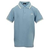  Fred Perry Kids Twin Tipped Shirt \"Sky\", Polo - 8 ANS