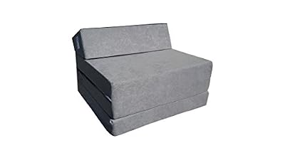 Natalia Spzoo Matelas lit fauteuil futon pliable pliant choix des couleurs - longueur 200 cm ( 1008-Gris)