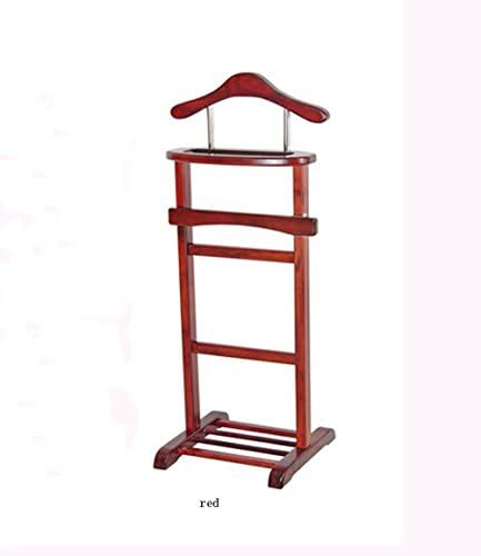 Floor Stand Hanging Rack Wood Business Suit Rack Hat And Coat Stand Office 140cm Floor Standing Coat and Hat Stand ( Color : Red )