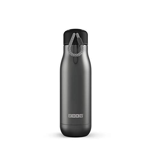 Zoku 530 ml Borraccia, in Acciaio Inox, Colore: Grigio, 7.2 x 7.2 x 24.4 cm