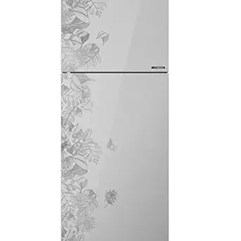 Haier 258 L 3 Star Inverter Frost-Free Double Door Refrigerator (HRF-2784PFG-E, Silver, Floral Glass)