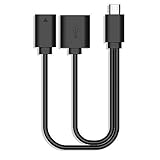 Rii F1 Câble d'adaptateur OTG hôte Micro USB pour Firestick et Fire TV 4k, Compatible avec Claviers Souris Logitech,Commutateur Nintendo, Snes, NES Classic