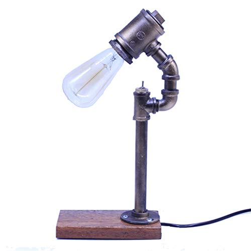Preisvergleich Produktbild Retro Industriell Wasserrohr Tischlampe, Kreativ Schlafzimmer Bedside Schreibtischlampe E27 Haushalt Studie Dachgeschoss Bar Café Dekorativ Beleuchtung, Taste Schalter und Hebelschalter,38*17*9CM