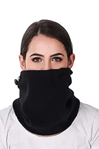 Cali Republic 6 in 1 Women Girls Warm Polar Fleece Winter Bike Ski Neck Cover Face Mask Snood Outdoors Hiking Trekking Neck Cover Face Mask Snood (Black)