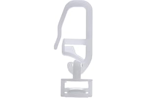 GARDINIA Glissière à Clipser Maxi avec Crochet Pliant inclus, 20 Pièces, Plastique, Blanc