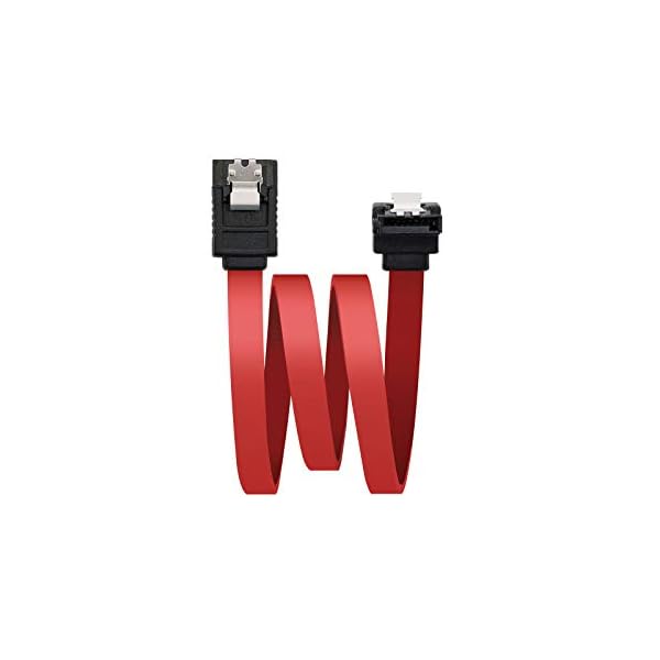 NANOCABLE 10.18.0301 - Cable SATA Datos acodado con Anclajes para Disco Duro o Dispositivos con conexión SATA, Rojo, 0…
