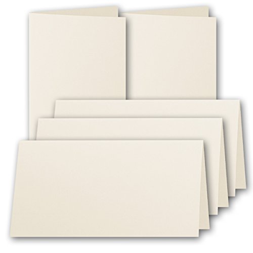 25x original ARTOZ DIN Lang Faltkarten - hochdoppelt - 220 g/m² // SERIE 1001 // Chamois - gerippt! // 210 x 105 mm +alle Farben