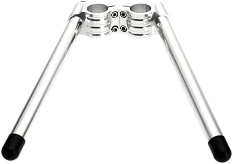 Dophee 1 Pair CNC 37mm Clip On Handlebar Handle Bar Grip for Kawasaki Ninja 250R EX250J SE(Silver)