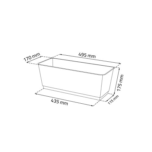 3 x Blumentopf Blumenkasten Balkonkasten Rattan Optik inkl. Untersetzer Halterung braun L 50 cm Ratolla - 2