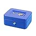Produktbild TOPBATHY Geldkassette mit Schloss Schmuck Aufbewahrungskoffer Tragbarer Slot Metallgeld Tisch Aufgeräumt Aufbewahrungsbox Doppelschicht (Blau) Größe L