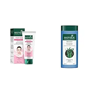 Biotique Bio White Advanced Fairness Treatment Cream, 50g & Biotique Bio Kelp Protein Shampoo for Falling Hair Intensive Hair Regrowth Treatment, 180ml