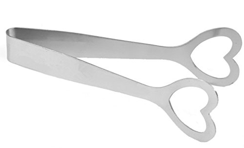 DaoRier Edelstahl Love Heart Zuckerzange Eiszange Ice Tongs Hochzeit Favorisiert für Lebensmittel Salat Süßes Brot Buffet Bar BBQ - 6