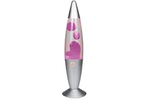 Guilty Gadgets - Lampe à lave rétro de 40,6 cm avec un mouvement paisible de cire liquide, de lumière de relaxation - décoration de Noël avec base argentée, eau claire et cire violette
