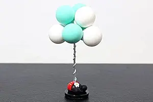 Geekmonkey Car Decoration Balloon Bouquet Ornament Mickey Base Toy Car Ornaments Auto Interior Accessories Decoration Birthday Gift (Aqua - White)