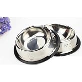 Smartizi 2 adet Pati Desenli Kedi K&ouml;pek &Ccedil;elik Mama Kabı 16 cm 8 Oz