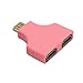 Produktbild TAOtTAO 1080P HDMI-Port-Stecker auf 2 weibliche 1 in 2 Splitter-Adapter-Konverter (Rosa)