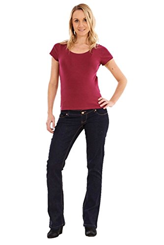 Ladies Bootcut Maternity Jeans Over The Bump Womens Denim Blue Pants