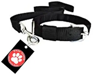 Pawzone Black Leash with Collar Set for Dogs -Small