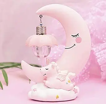 Le Delite Small Night Lamp LED Unicorn Flamingo Mermaid Doll Theme for Kids Bedroom Side Table Birthday Present Return Gift Ideas for Girls Home and Decor Projector (Style 3)