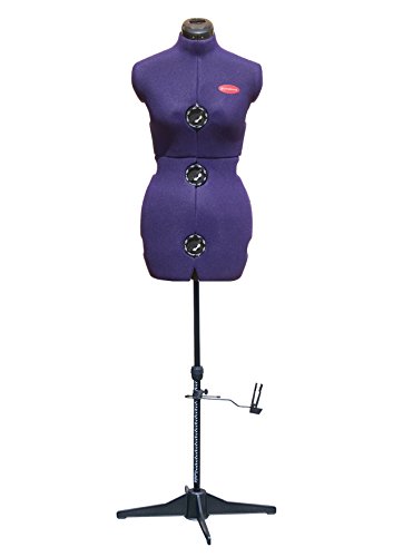 DEUBL Damen Schneiderpuppe verstellbar „Prymadonna“ (Gr. M, Bezug Farbe: Blau), weiblicher Schneider Torso 8-teilig, Büste komplett einstellbar mit Vierbein Standfuß (klappbar und höhenverstellbar), Schneiderbüste mit 12 Verstellrädchen, extra Halsumfang- und Rückenlängenverstellung - 4